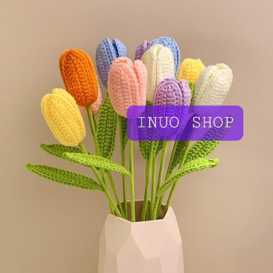Tulipán de crochet hecho a mano